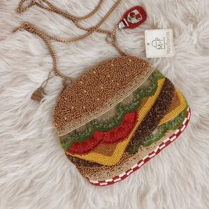 Mary Frances Hold the Pickles Beaded Hamburger Crossbody Bag